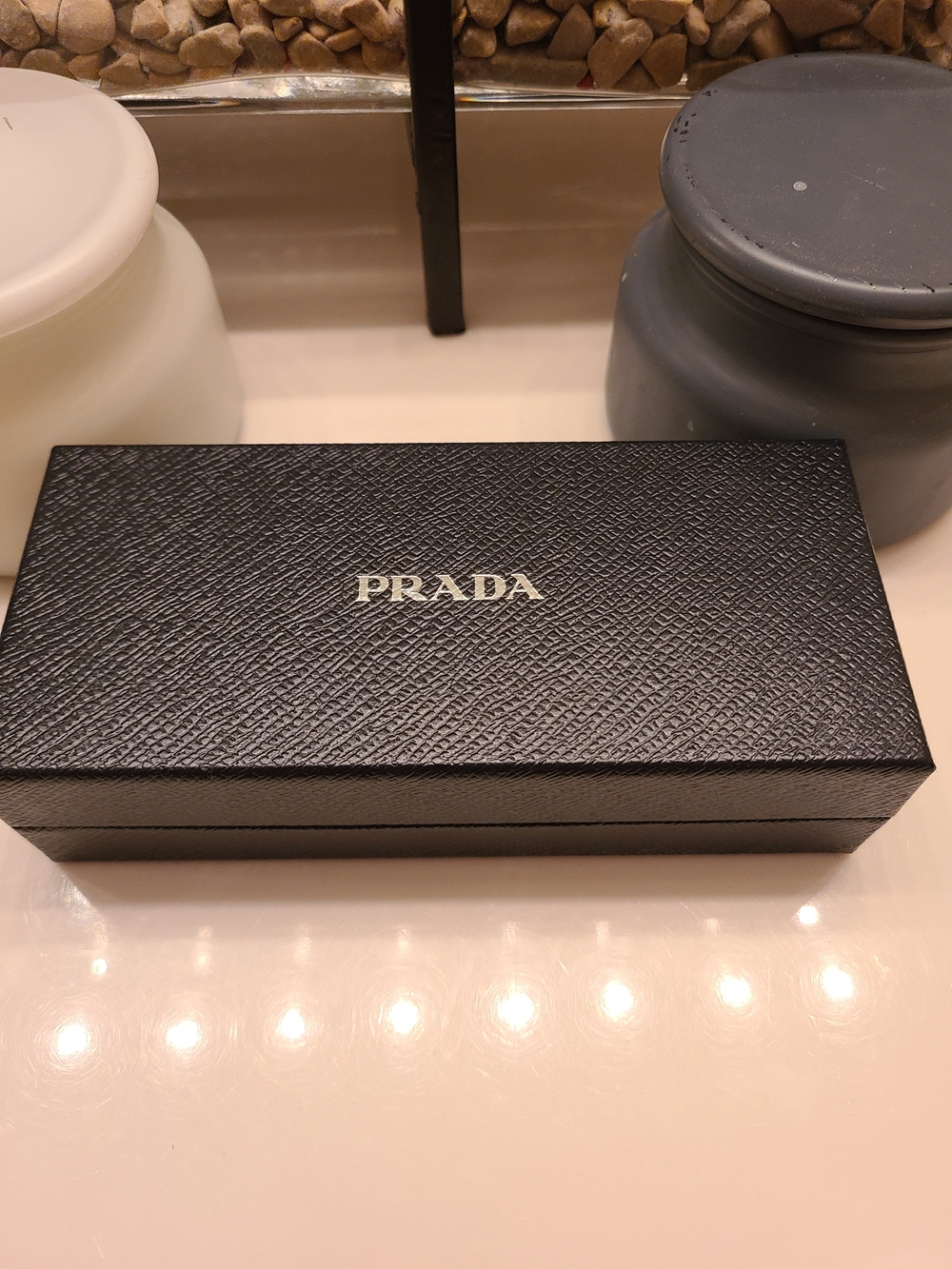 Prada Black Saffiano Textured Logo Box